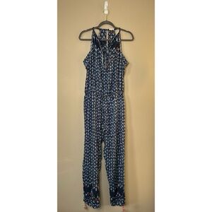 Poupette St Barth Navy Geometric Print Jumpsuit Size Large